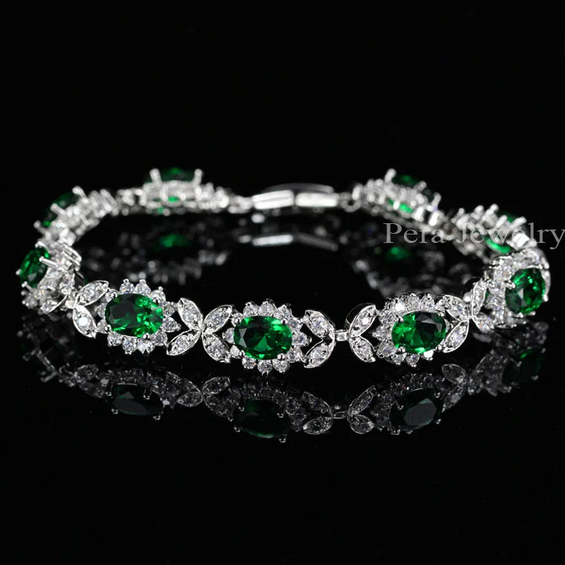 Crystal Flower Charm Bracelet