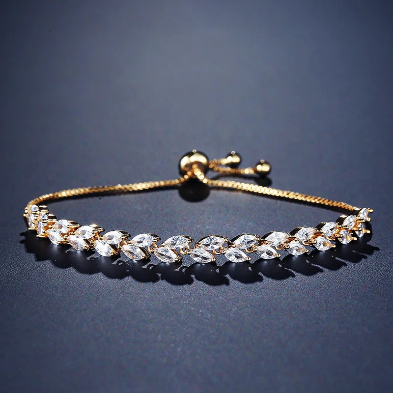 White Leaf Bangles Bracelet