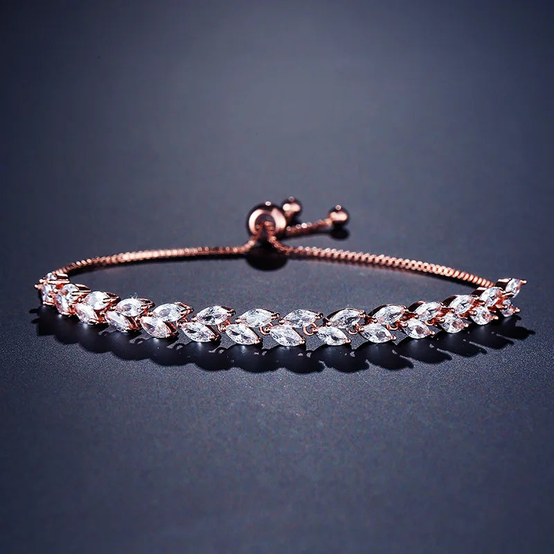 White Leaf Bangles Bracelet