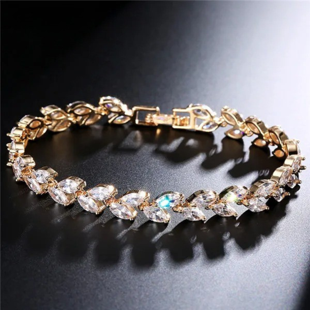 White Leaf Bangles Bracelet