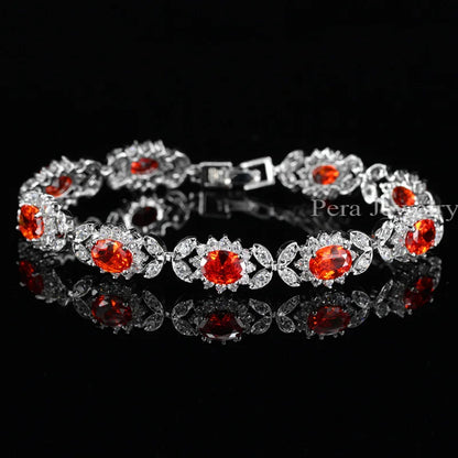 Crystal Flower Charm Bracelet