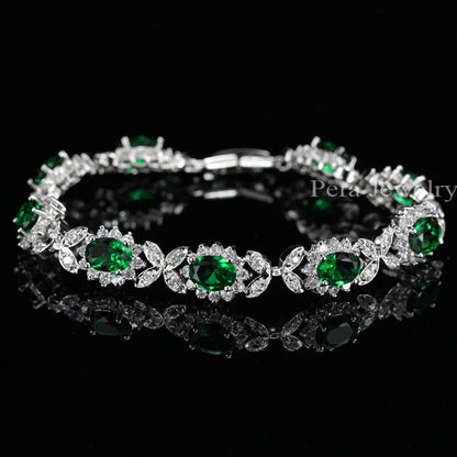 Crystal Flower Charm Bracelet