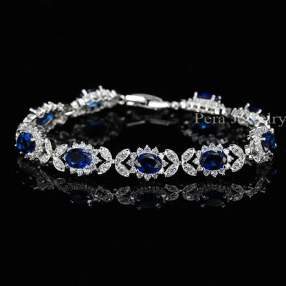 Crystal Flower Charm Bracelet