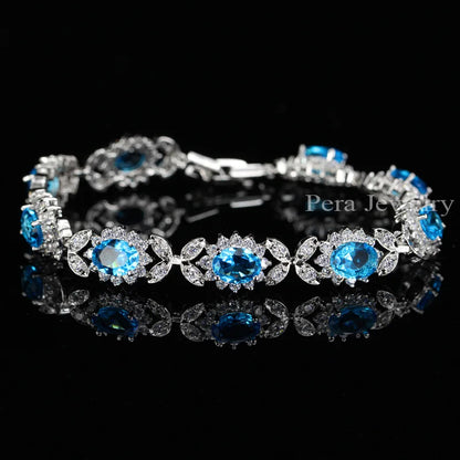 Crystal Flower Charm Bracelet