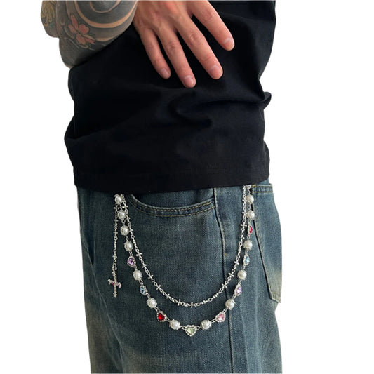 Salircon Cross Pearl Beltchain