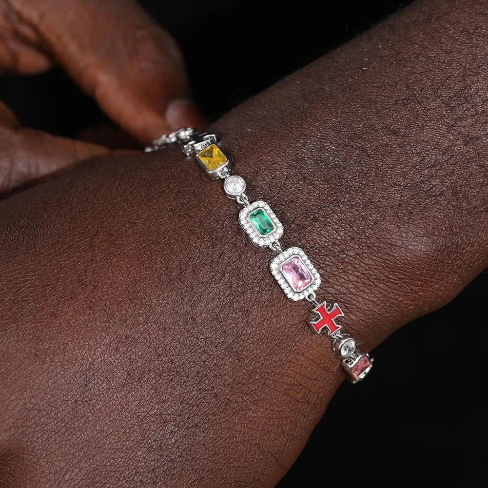 Iced Multi Cross Bracelet