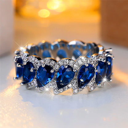 Teal Drop Cubic Ring
