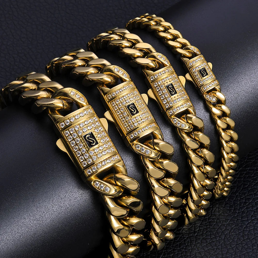Monaco Cuban 14K Plated Bracelet