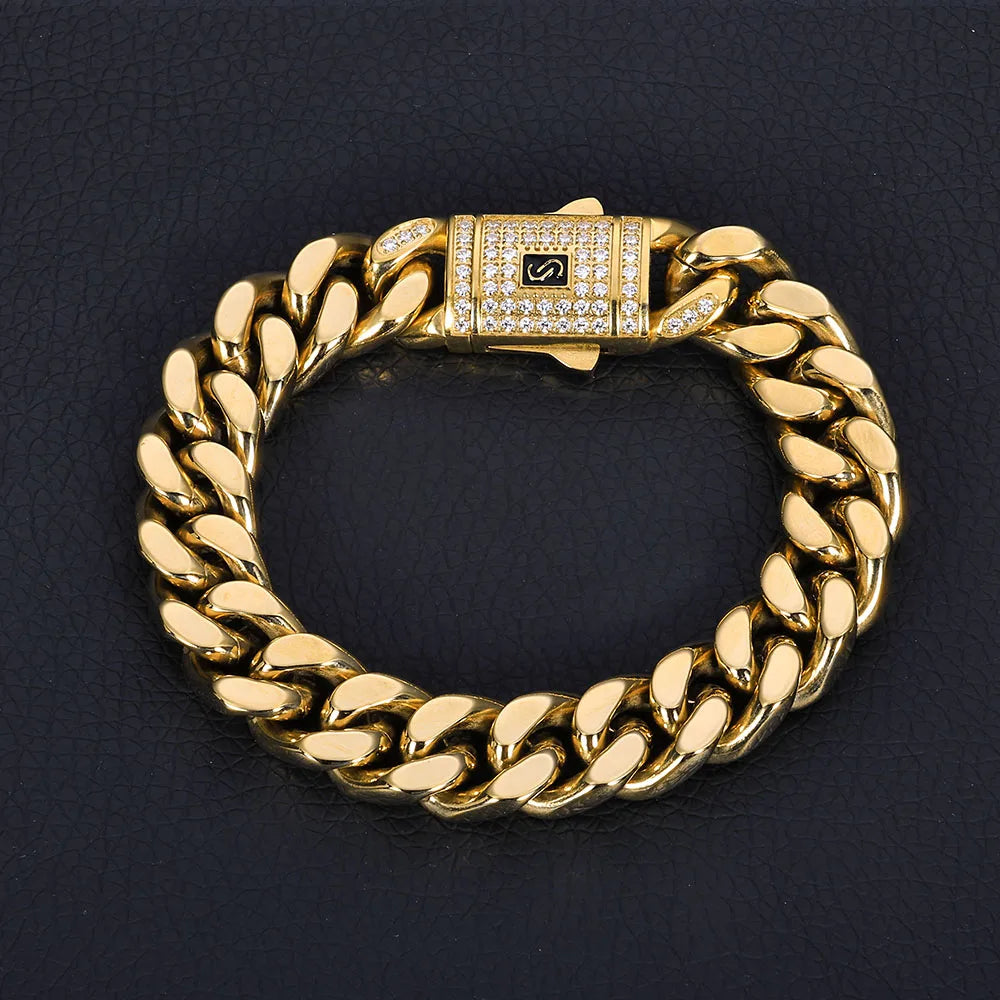 Monaco Cuban 14K Plated Bracelet