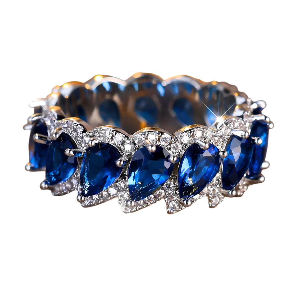 Teal Drop Cubic Ring