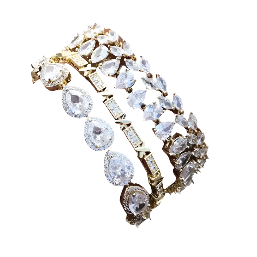 White Leaf Bangles Bracelet