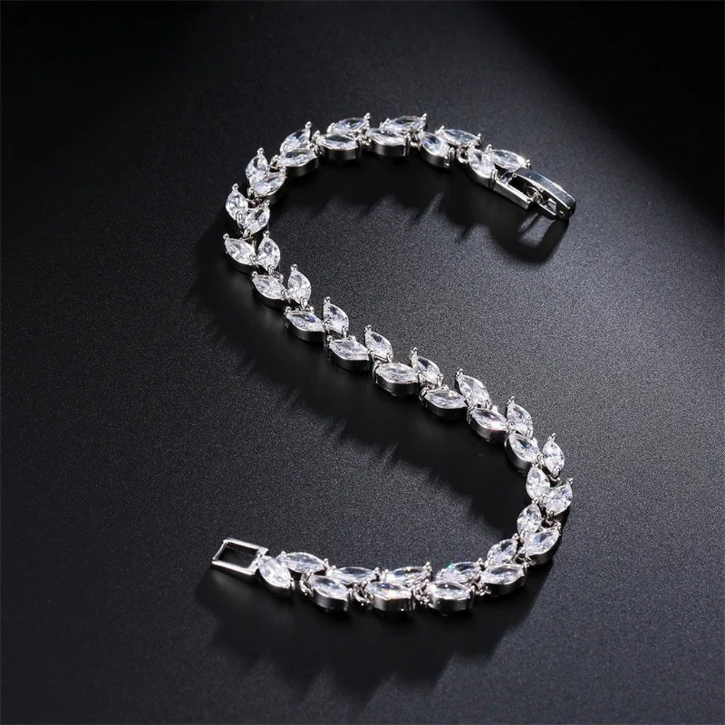 White Leaf Bangles Bracelet