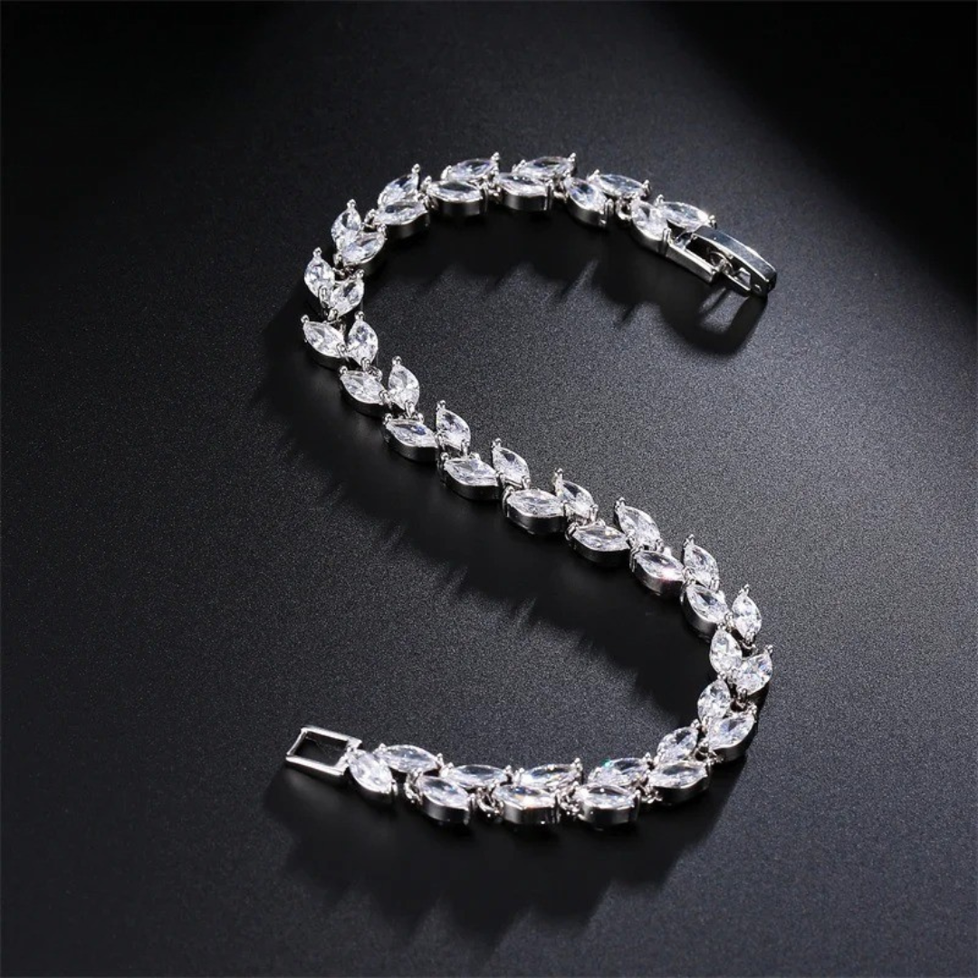 White Leaf Bangles Bracelet