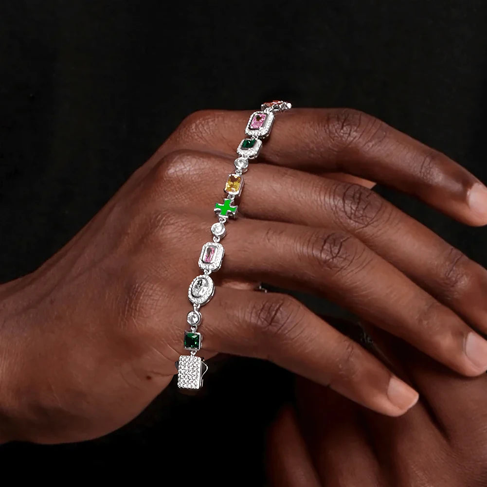 Iced Multi Cross Bracelet