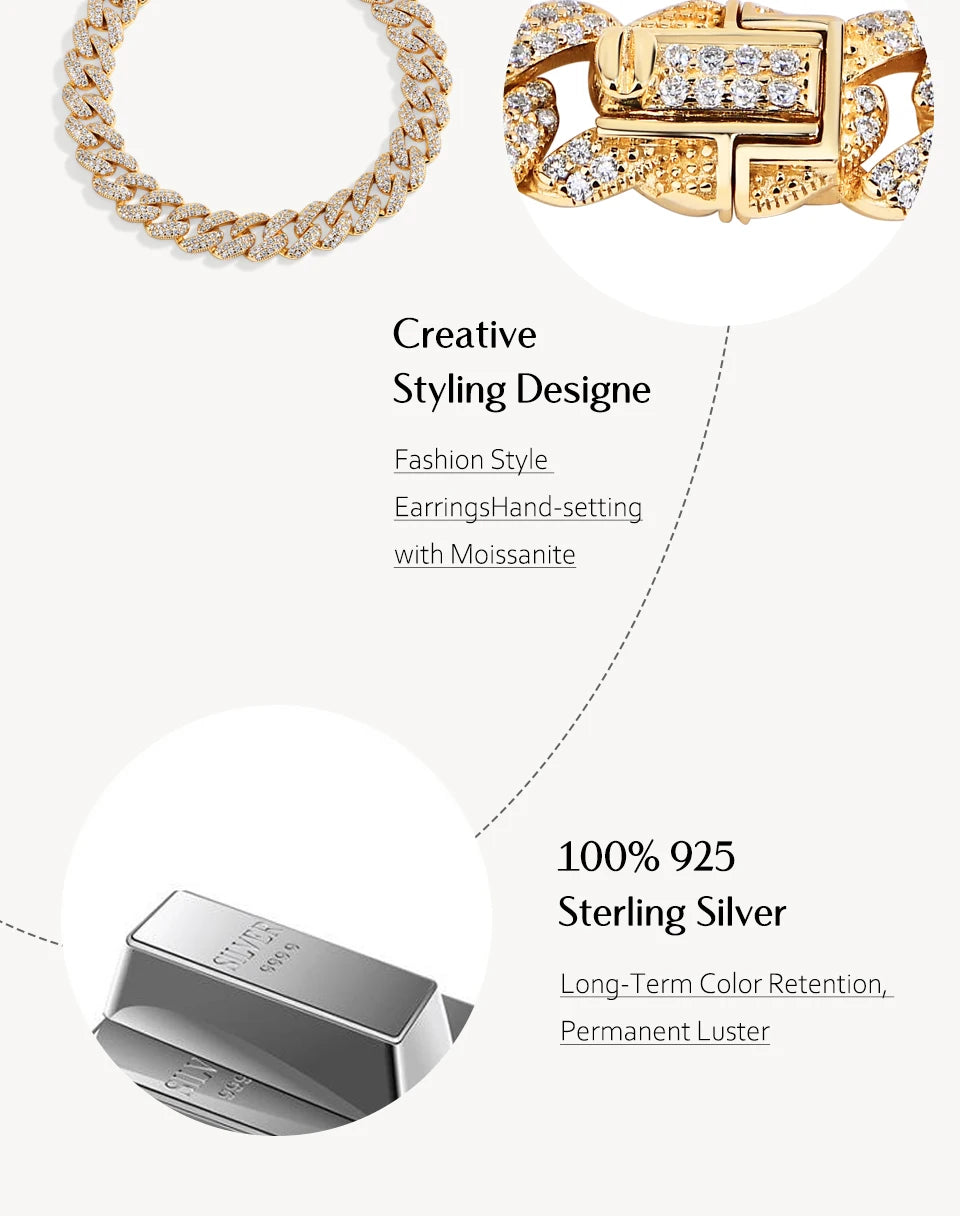 DVVS1 Full Moissanite Cuba Chain