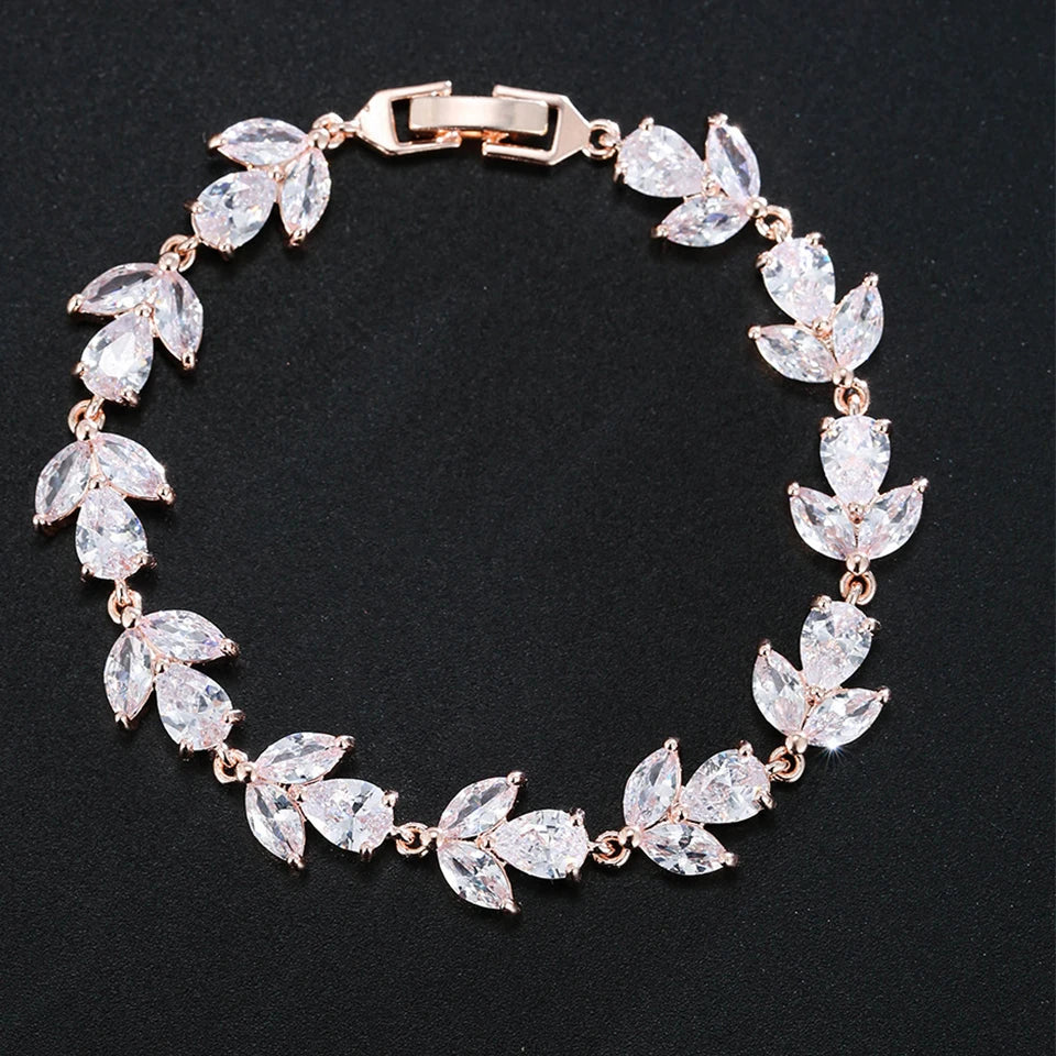 White Leaf Bangles Bracelet