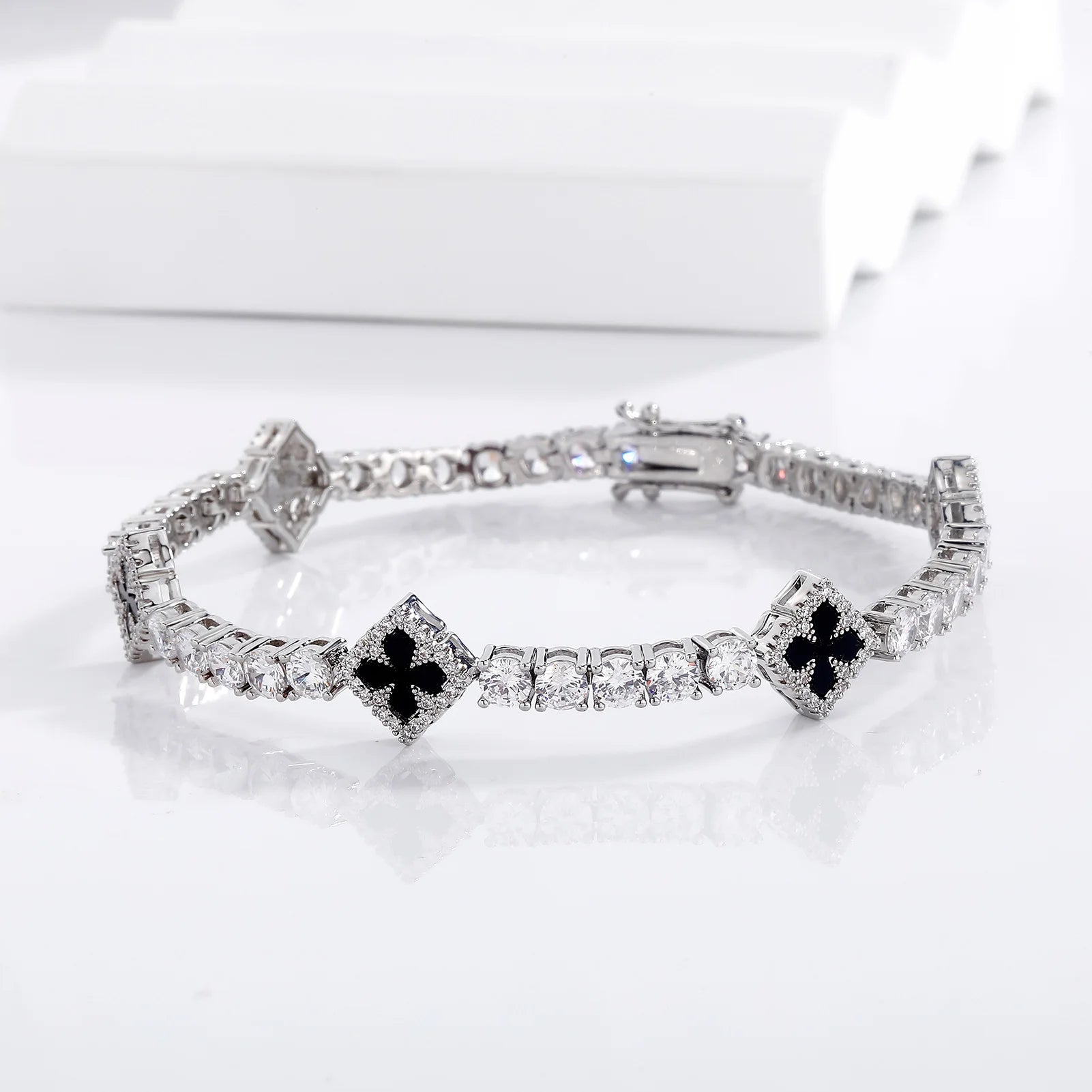 Iced Lucky Clover Bracelet