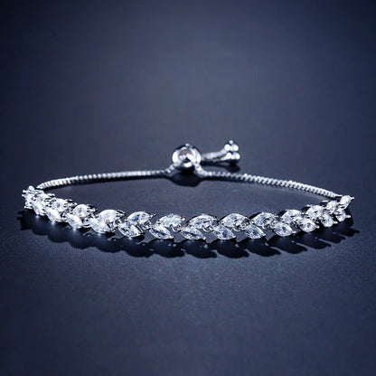 White Leaf Bangles Bracelet
