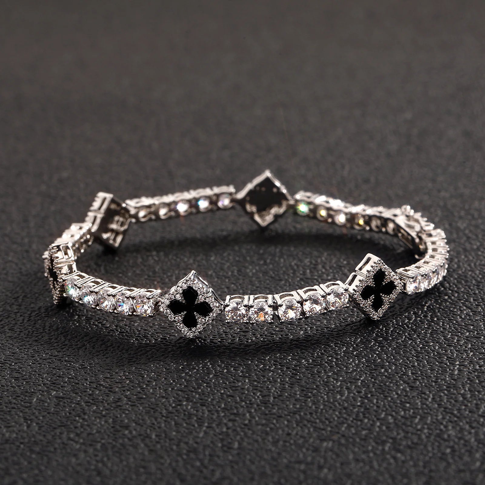 Iced Lucky Clover Bracelet