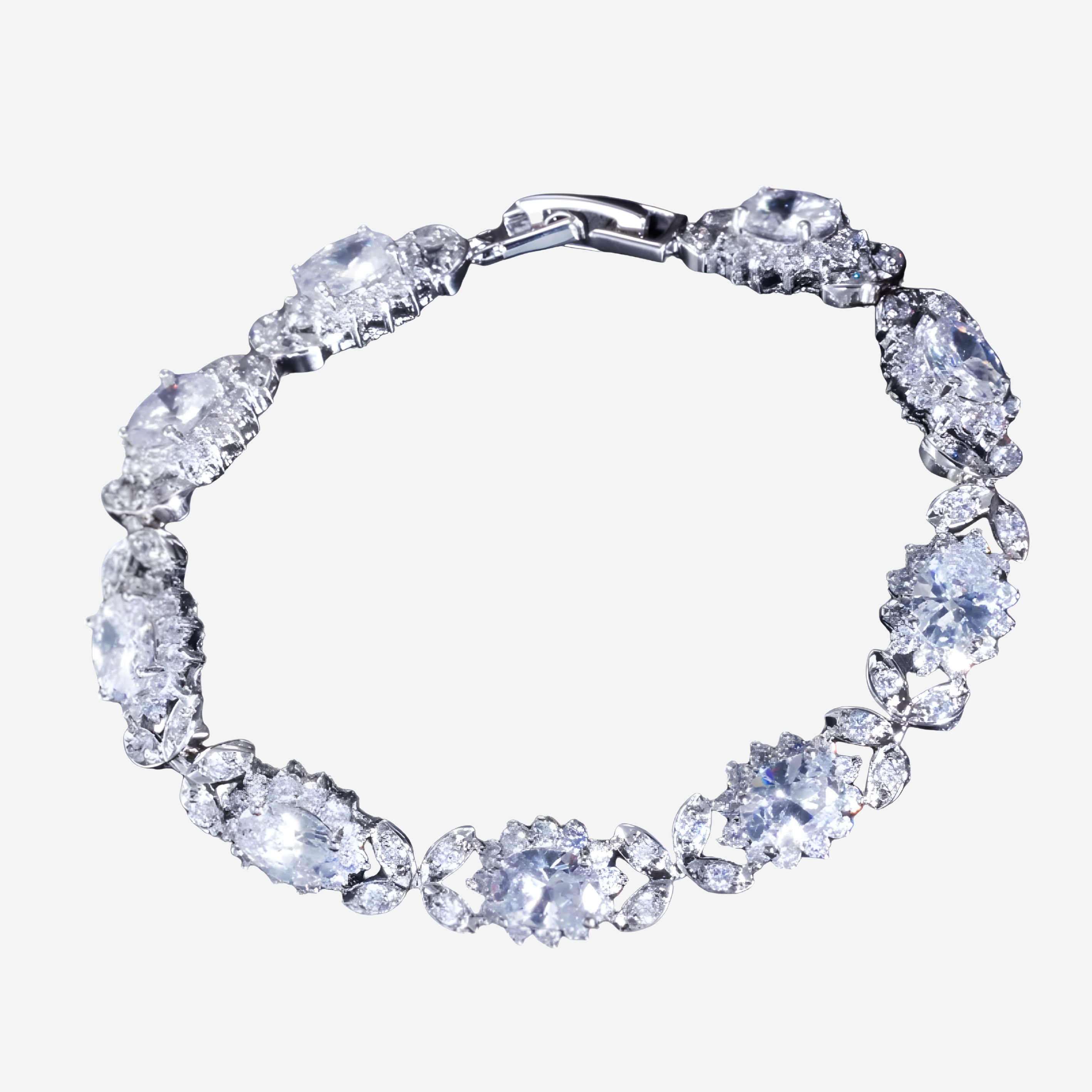 Crystal Flower Charm Bracelet